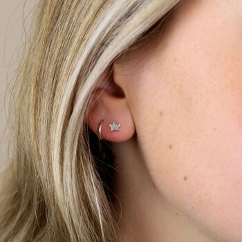 Mini Sterling Silver Star Stud Earrings, 6 of 8