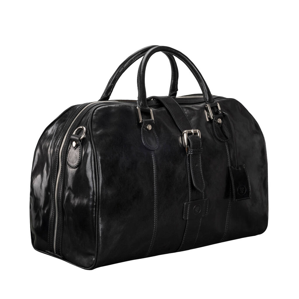 Maxwell Scott Elegant Italian Leather Flight Bag - Farini Tan