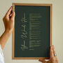 Favourite Poem, Song, Vows, Custom Metallic Gold Print, thumbnail 7 of 9