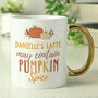 Personalised Pumpkin Spice Gold Handle Mug, thumbnail 4 of 5