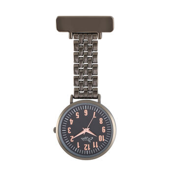 Pink Mother Of Pearl And Rose Gold Link Chain Fob Watch, 4 of 6