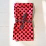 Set Of Two Hand Polka Dot Napkins In Peach Pink, thumbnail 1 of 3