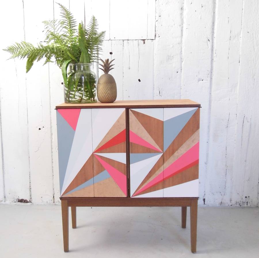 Geometric Painted Drinks Cabinet, 1 of 5
