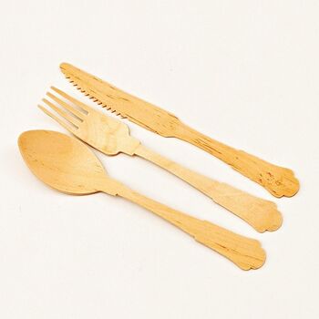 Wooden Victorian Vintage Cutlery Ecofriendly Disposable, 3 of 8