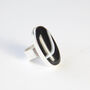 Black Banded Agate And Sterling Silver Gemstone Ring, thumbnail 3 of 12