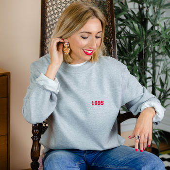 Embroidered Personalised 'Year' Unisex Sweatshirt, 4 of 12