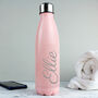 Personalised Pink Metal Insulated Drinks Bottle, thumbnail 1 of 6