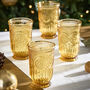 Set Of Four Zamora Amber Highball Tumblers, thumbnail 1 of 8