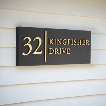 Personalised House Sign With Dividing Line, 3 of 7
