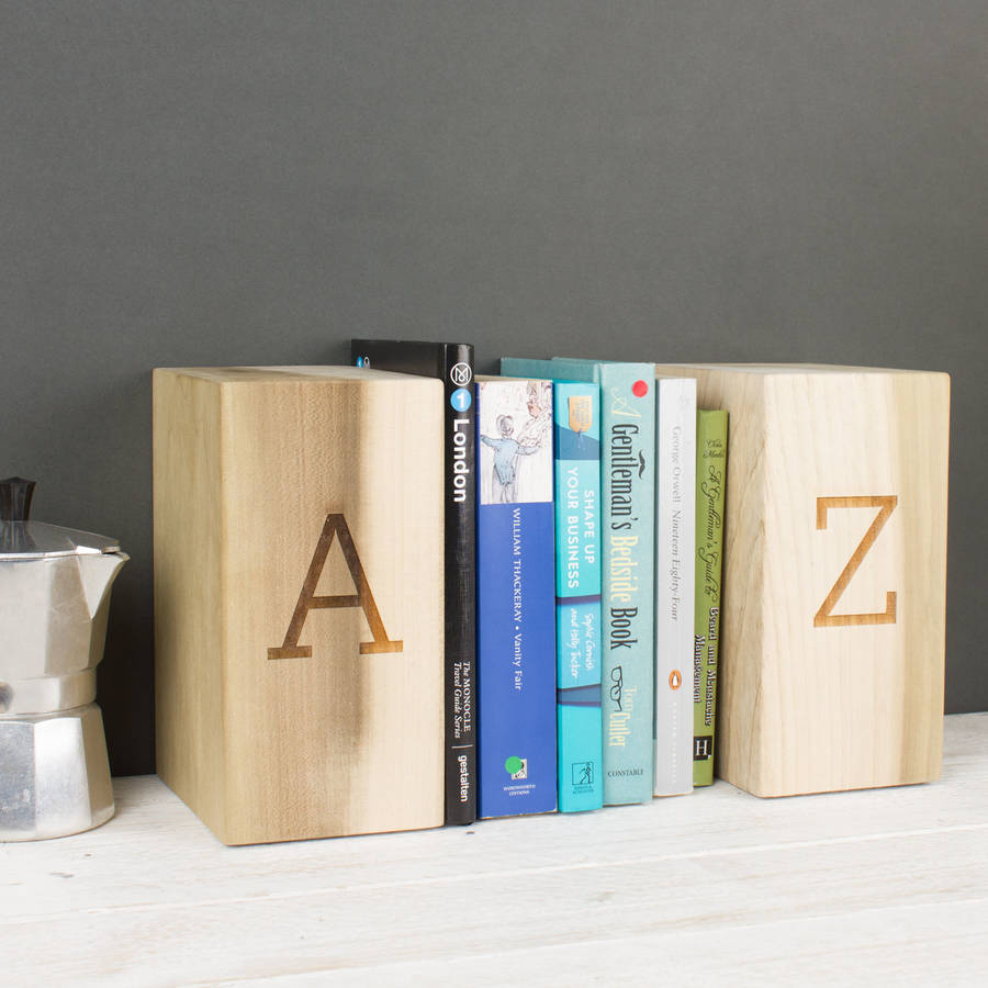 Personalised Solid Wood Bookends By Create Gift Love