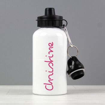 Personalised Pink Name Water Bottle, 2 of 3