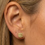 Gold Or Silver Small Textured Square Stud Earrings, thumbnail 1 of 6