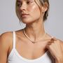 Personalised Pearl T Bar Necklace | Wedding And 30th Anniversary Gift, thumbnail 1 of 8
