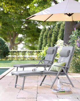 Folding Sun Lounger With Thick Mattress Cushion, 4 of 11