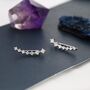 Sterling Silver Ear Crawler Earrings With Sparkly Cz Crystals, thumbnail 1 of 11