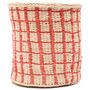 Sahihi: Red Check Woven Storage Basket, thumbnail 6 of 7