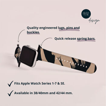 Abstract Monochrome Vegan Leather Apple Watch Band, 5 of 7
