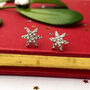 Sterling Silver Snowflake Earrings, thumbnail 4 of 12
