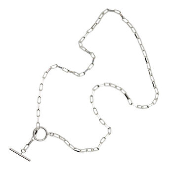 Gabe Silver Chain Lariat And Toggle Necklace, 2 of 3