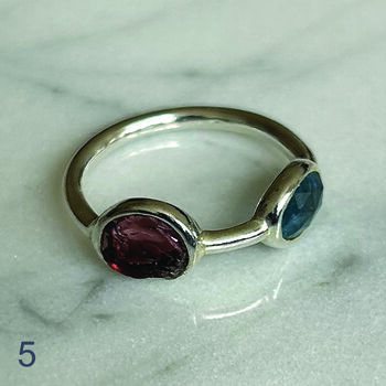 Tara Two Stone Silver Ring, 5 of 12