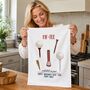 Personalised Fif Tee Tea Towel 50th Birthday Gift For Golfers, thumbnail 1 of 8