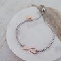 Silver And Rose Gold Infinity Slider Bracelet – Maid Of Honour, thumbnail 2 of 6