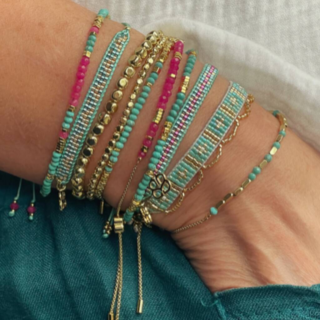 Paradise Fuchsia Turquoise Bracelet Stack By Boho Betty