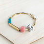 Marble And Brass Dots Bracelet, thumbnail 1 of 7