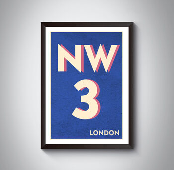 Nw3 Camden London Typography Postcode Print, 10 of 10
