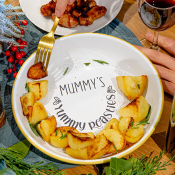 Personalised Roast Potatoes Enamel Serving Bowl, 4 of 5