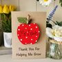 Personalised Teacher T.A. Thank You Wooden Apple Card, thumbnail 4 of 7