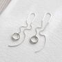 Sterling Silver Simple Rings Threader Earrings, thumbnail 4 of 5