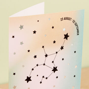 Virgo Star Sign Constellation Birthday Card, 3 of 7