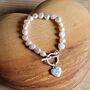 Cream Freshwater Pearl Heart Charm Bracelet, thumbnail 1 of 2