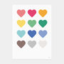 Multicoloured Hearts Print, thumbnail 4 of 5