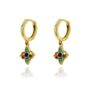 Theron Multi Cubic Zirconia Hoop Earrings, thumbnail 3 of 5