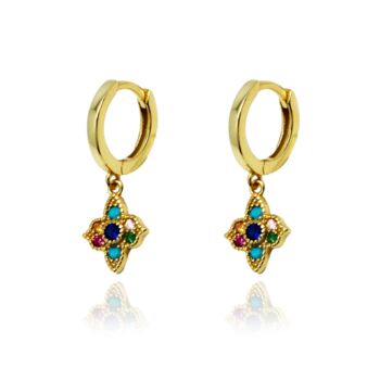 Theron Multi Cubic Zirconia Hoop Earrings, 3 of 5