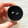 Silver Mismatched Dog And Bone Studs In A Gift Tin, thumbnail 1 of 11