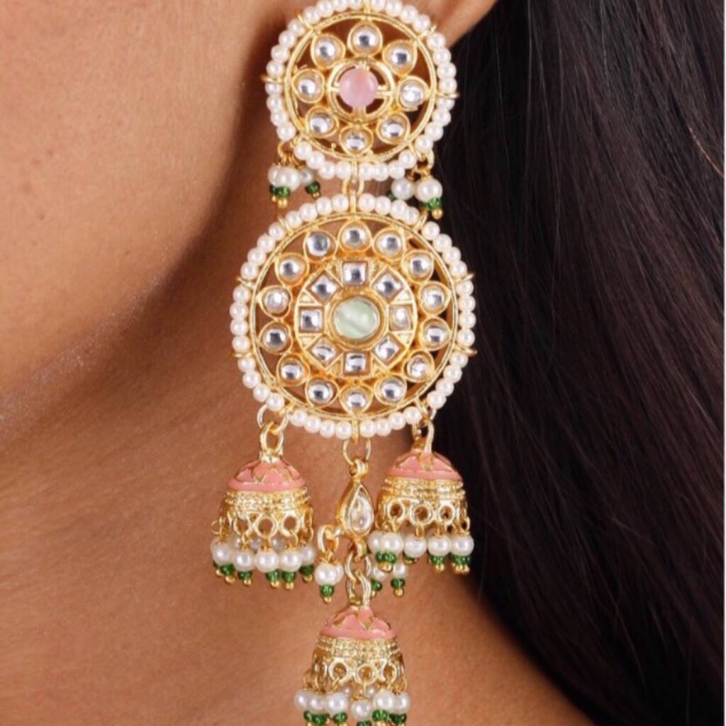 Indian Gold Earrings By Elan Jewels