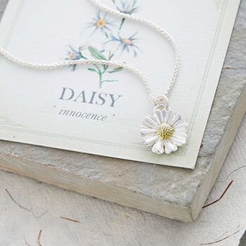 Daisy Solid Silver And Gold Necklace, 3 of 6