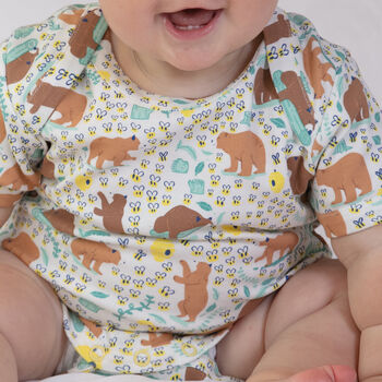Two Pack Bear Theme Baby Bodysuit | Certified Organic, 2 of 12