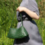 Hand Woven Vegan Leather Shoulder Bag, thumbnail 7 of 12