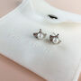 Sterling Silver Clam Shell And Pearl Stud Earrings, thumbnail 6 of 6