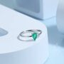 Sterling Silver Natural Green Onyx Droplet Ring, thumbnail 1 of 10