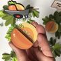 Wooden Pumpkin Brooch, A Colourful Autumnal Accessory, thumbnail 3 of 5