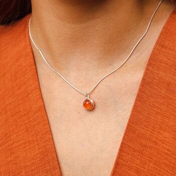 Orange Agate Healing Stone Necklace, Harmony, 5 of 11