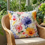 Rectangular Cushion Cover With Watercolor Wildflower Design, thumbnail 6 of 12
