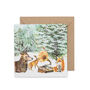 Snowy Woodland Animals Christmas Card, thumbnail 2 of 3
