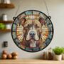 Staffordshire Bull Terrier Brown Stained Glass Effect Suncatcher, thumbnail 4 of 6