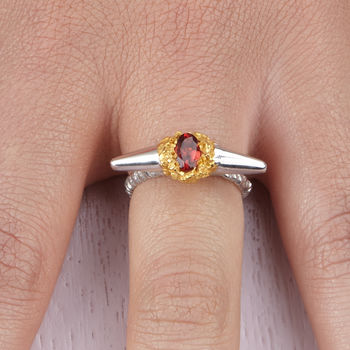 Golden Silver Garnet Meteor Ring, 3 of 3